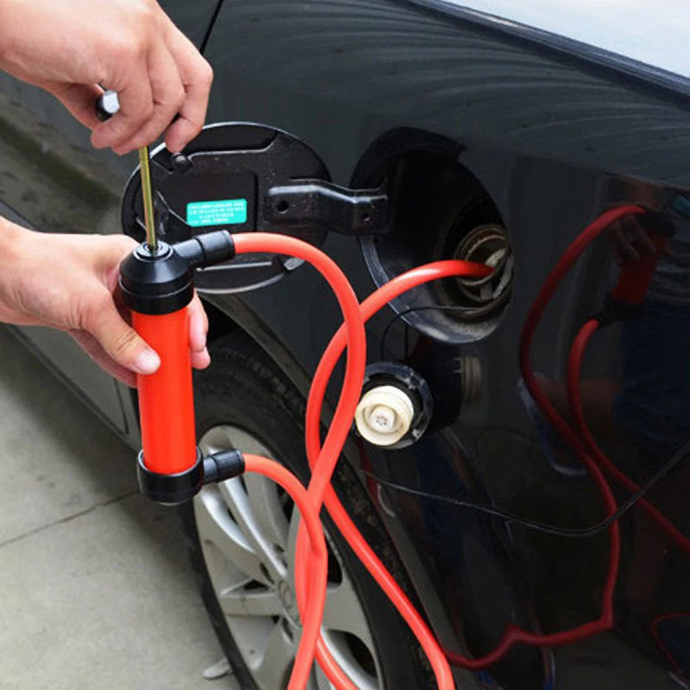 

Multi-Use Siphon Pump For Oil Water Hand Operated Fuel Transfer Tool 2 Hoses Lightweight Suction Device For Vehicles