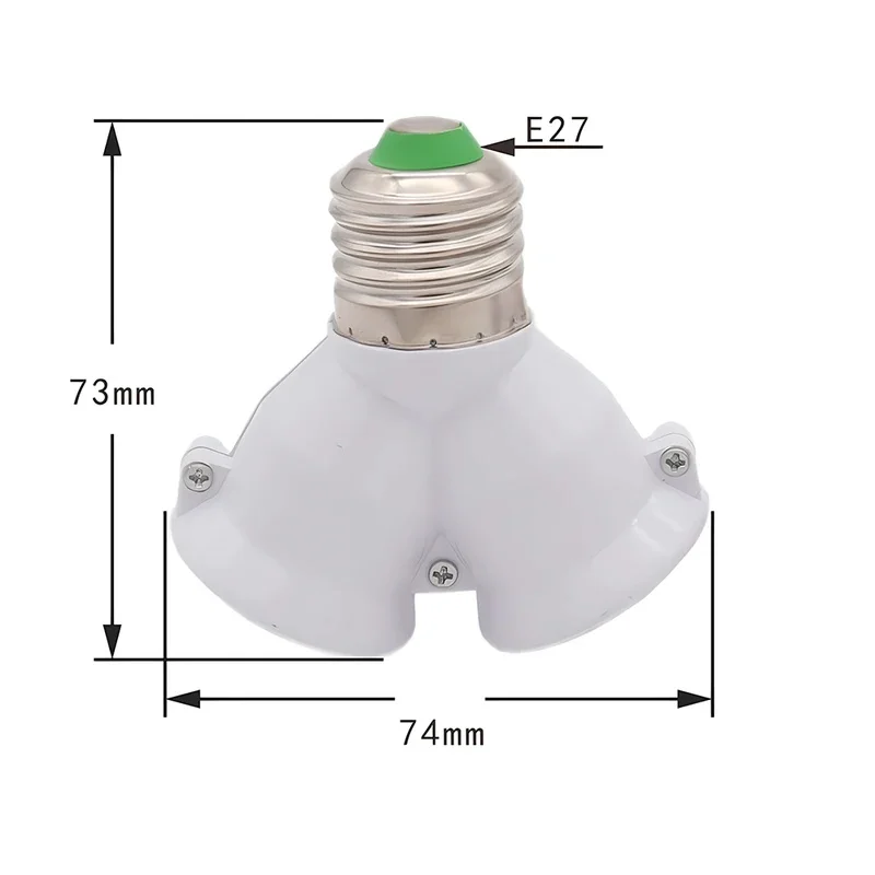 E27 to 2xE27 Socket Splitter - 360° Adjustable Dual Lamp Holder Adapter, 1 to 2 Bulb Extension Converter, Creative Light Splitte
