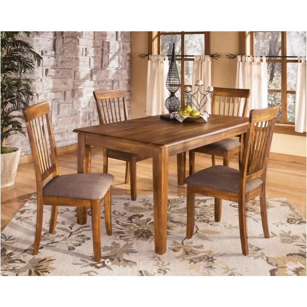 

Dining chair 18" rustic upholstered dining chair with back cushions, 2 piece set to be assembled, brown