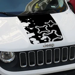 Car Hood Cover Engine Sticker For Jeep Renegade 2016 2017 2018 2020 2021 2022 2023 Star Off Road Vinyl Decal Tuning Accessories