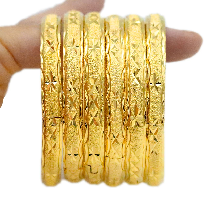 Dubai Gold Bracelet Ladies Men 24k Color Ethiopian Bracelet African Jewelry Saudi Arabia Wedding Bridal Gift