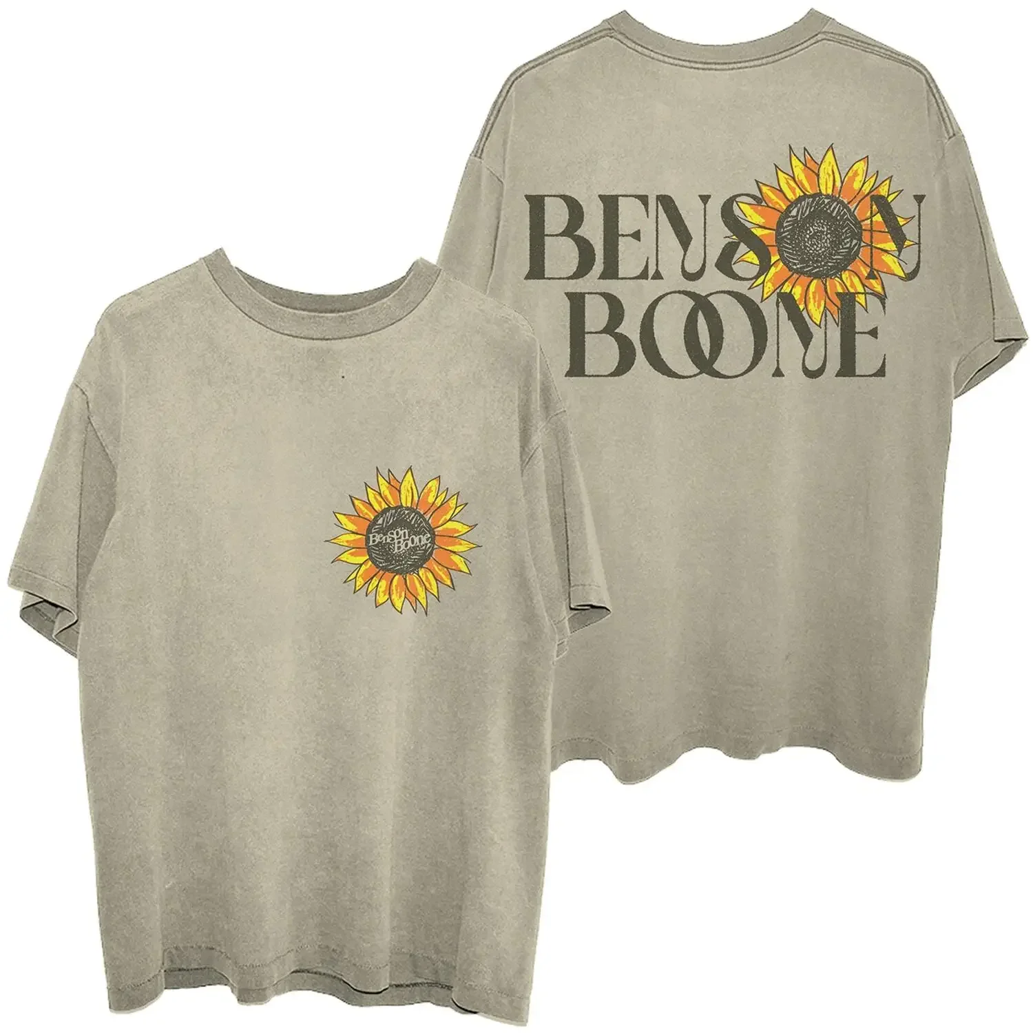 2024 Benson Boone Sunflower Tee Merch Crewneck Short Sleeve Summer Men's Women‘s Streetwear Tees Shirts Tops