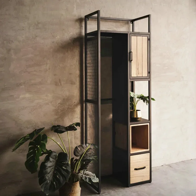 Home Bedroom Coat Rack, Wardrobe Cloakroom Cabinet, Open Wardrobe, Shelf