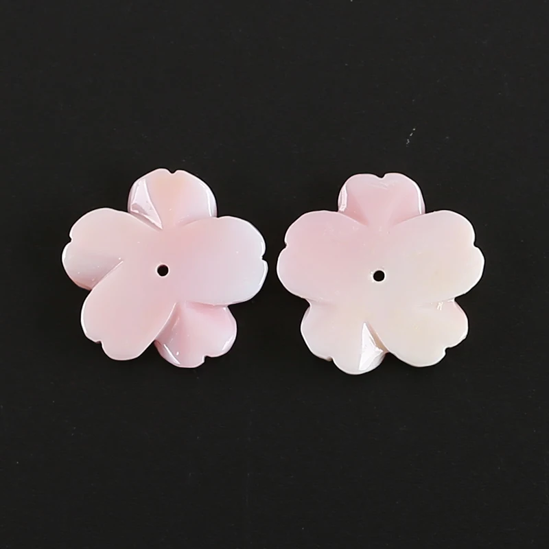 Natural Pink Conch Shell Flower Carving Matched Pair Beads For Jewelry DIY Making, Wholesale Decor Gifts