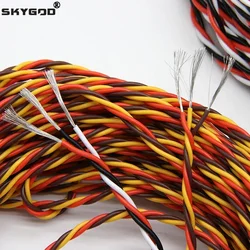 5/10/20M 22AWG 26awg 30/60 Core 3 way Twist Servo Extension Cable JR Futaba Twisted Wire Lead For RC Airplane Accessories