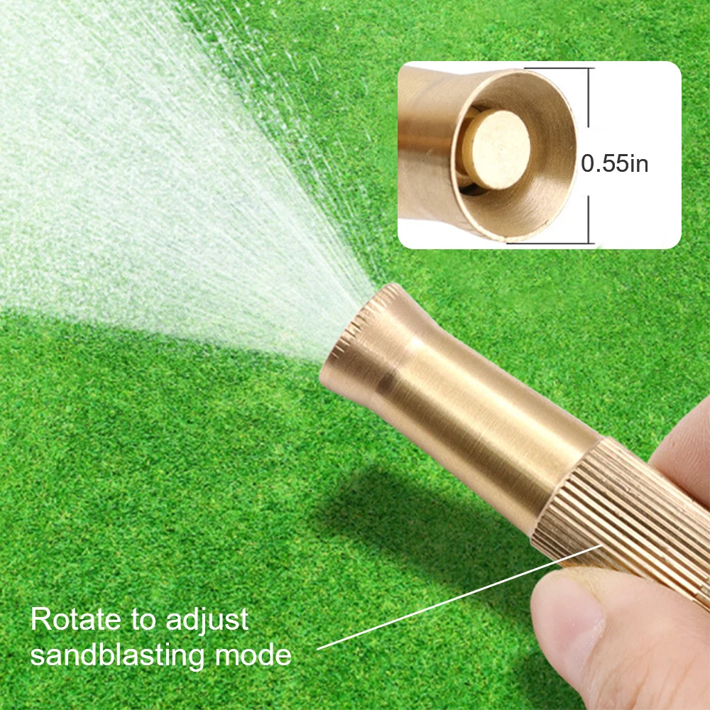 High Pressure Gun Hose Spray Nozzle Brass Garden Water Hose Nozzle Quick Connector Garden Watering Sprinkler Home Car Cleaning