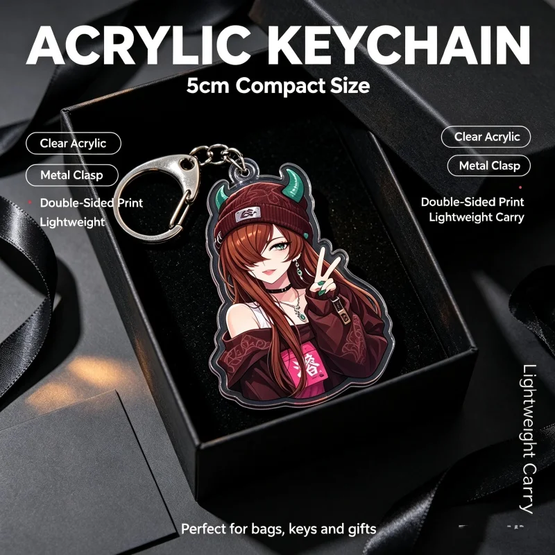 For Naruto Itachi Uchiha Hinata Hyuga Konan Temari Acrylic Selfmade Cartoon Anime Keychain Pendant Toy Gift 5cm