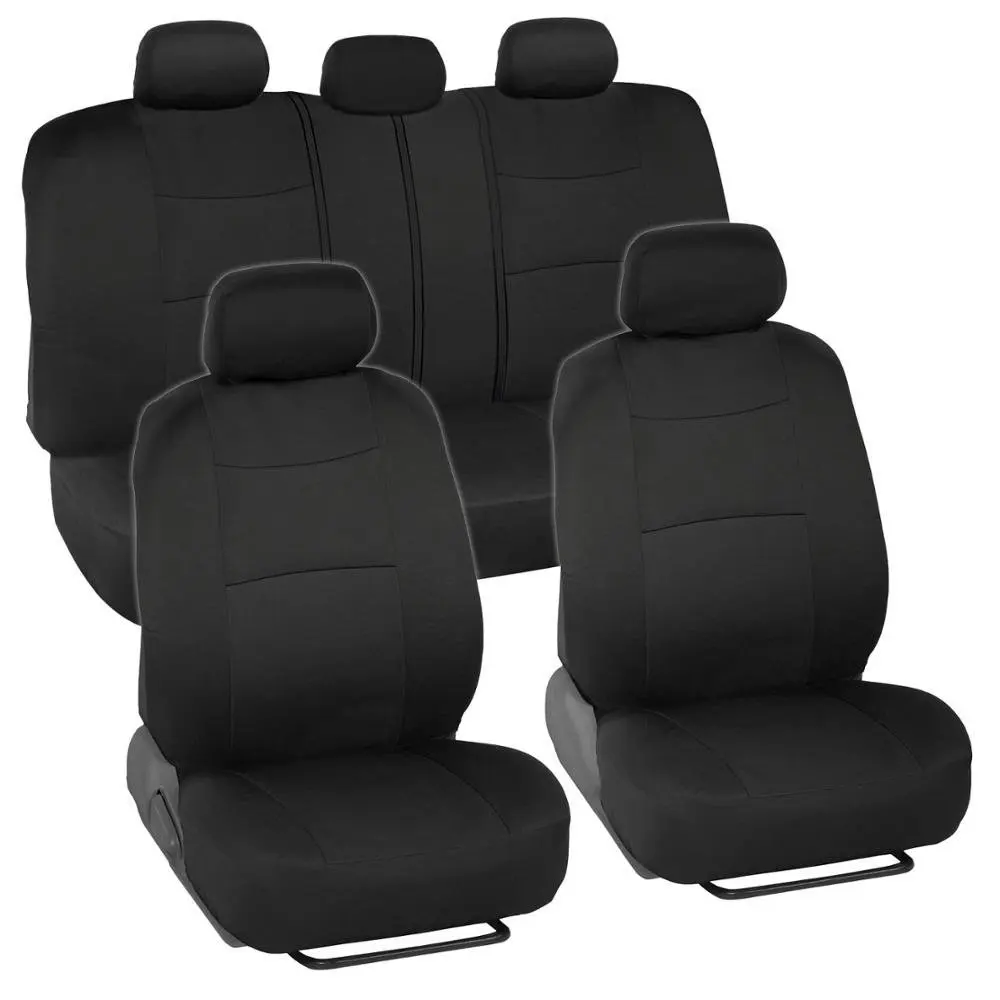 Car Seat Covers Full Set Breathable Cloth Front and Rear Split Bench Seat Covers for Car Universal Cloth Seat Covers for SUV Van