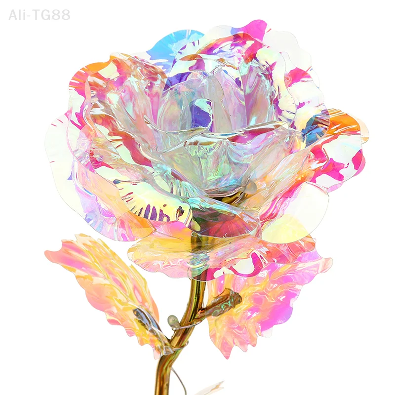 ดอกไม้ประดิษฐ์คริสตัลโรสโกลด์ชุบทอง 24k - ของขวัญระดับพรีเมียมสำหรับคริสต์มาส วันครบรอบแต่งงาน วันแม่ วันวาเลนไทน์