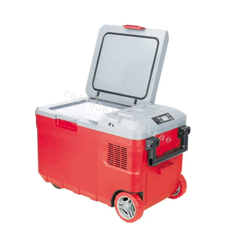 

New car compressor, refrigerator, dual temperature control, built-in lighting, rechargeable battery