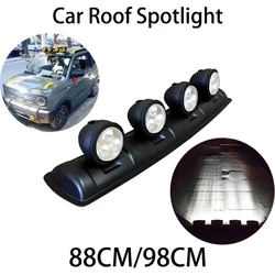 Car Led Spotlight 4x4 Suv Jeep Pickup Truck Universal 88/98cm Circular Roof Light White Glass For Car Modification Accessories