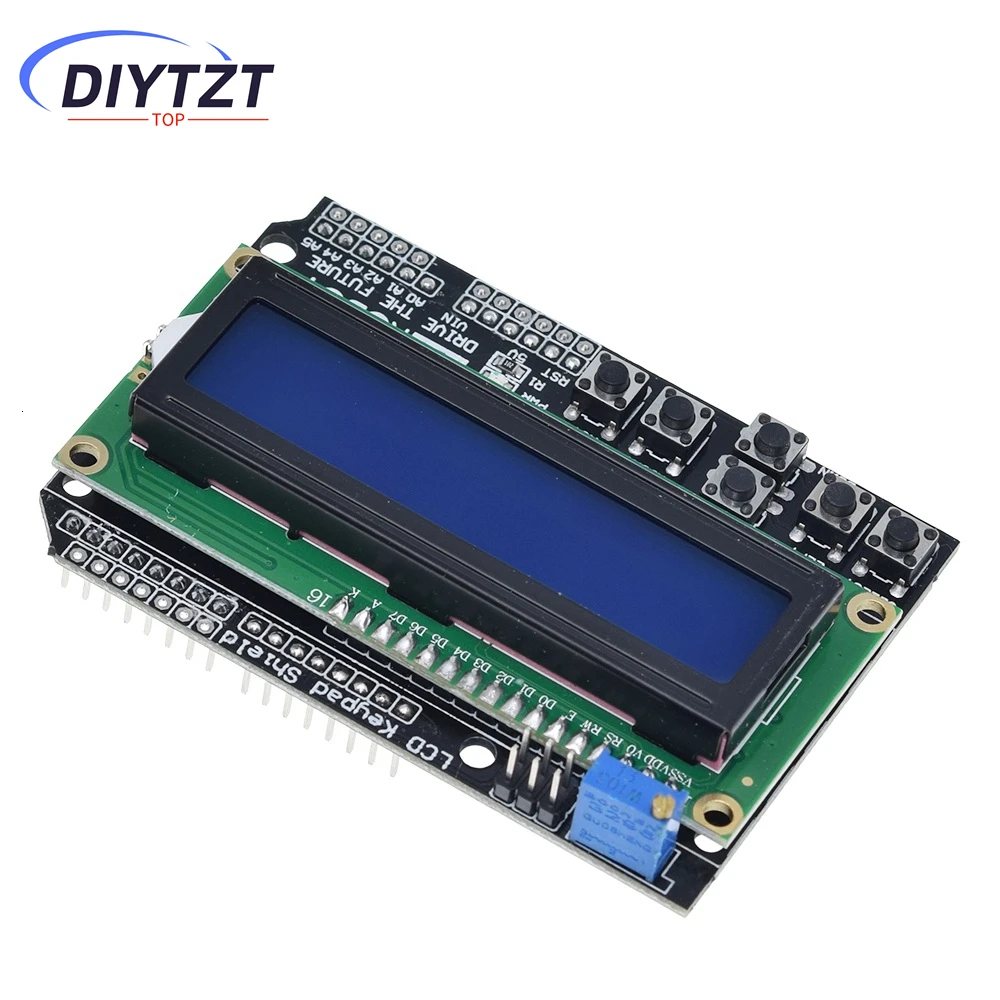 DIYTZT ЖК-клавиатура Shield LCD1602 LCD 1602, модульный дисплей для Arduino ATMEGA328 ATMEGA2560 raspberry pi UNO, синий экран