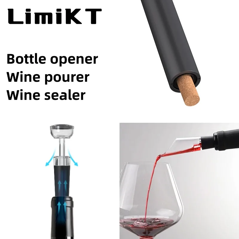 LimiKT Electric Wine Bottle Opener Holiday Gift Red Wine Pouring Wine Bottle Opener Set Battery Model