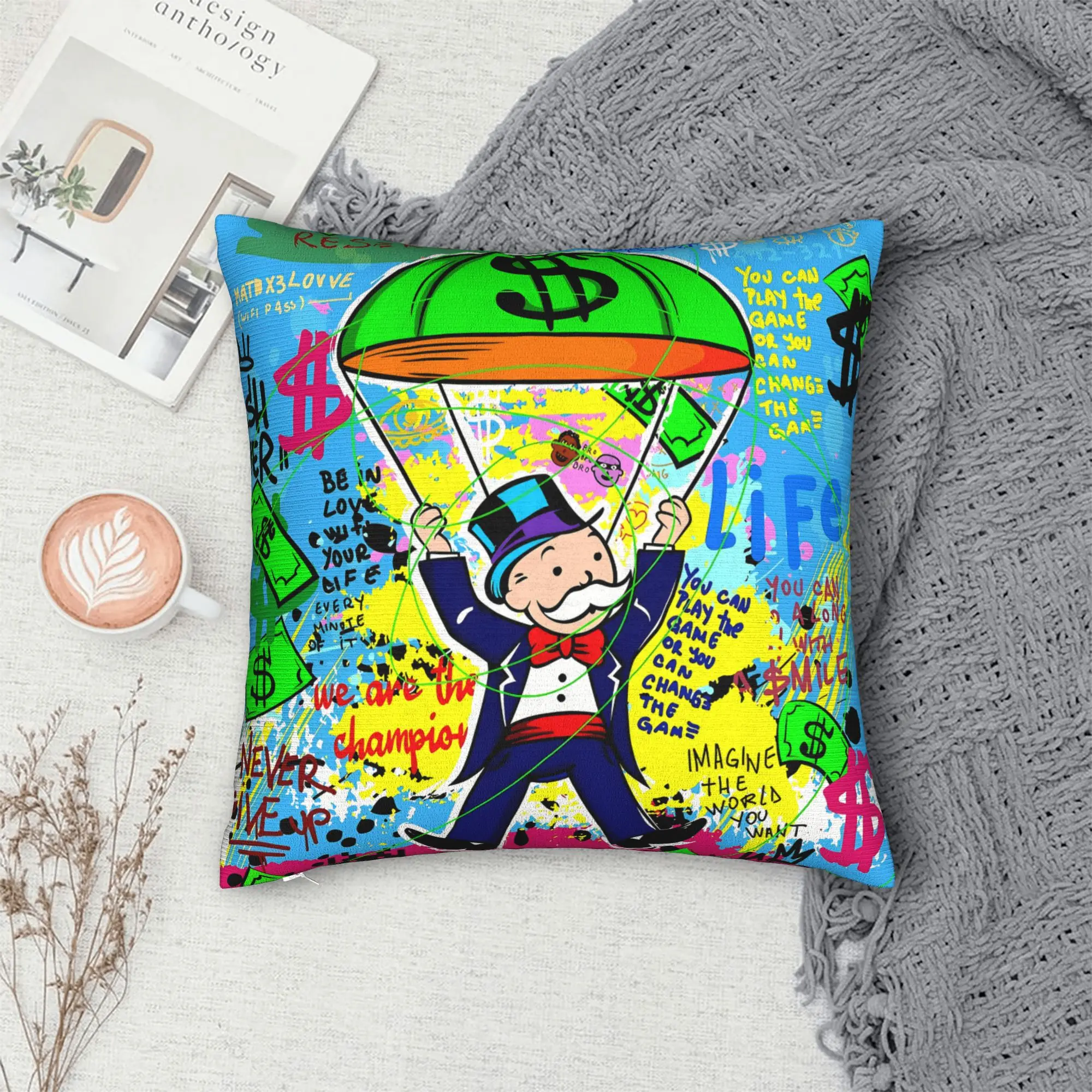Monopolys Money Dance Pillow Case  Comfy Pillow Cover Fashion Cushion Cover For Wedding Party Home Decor