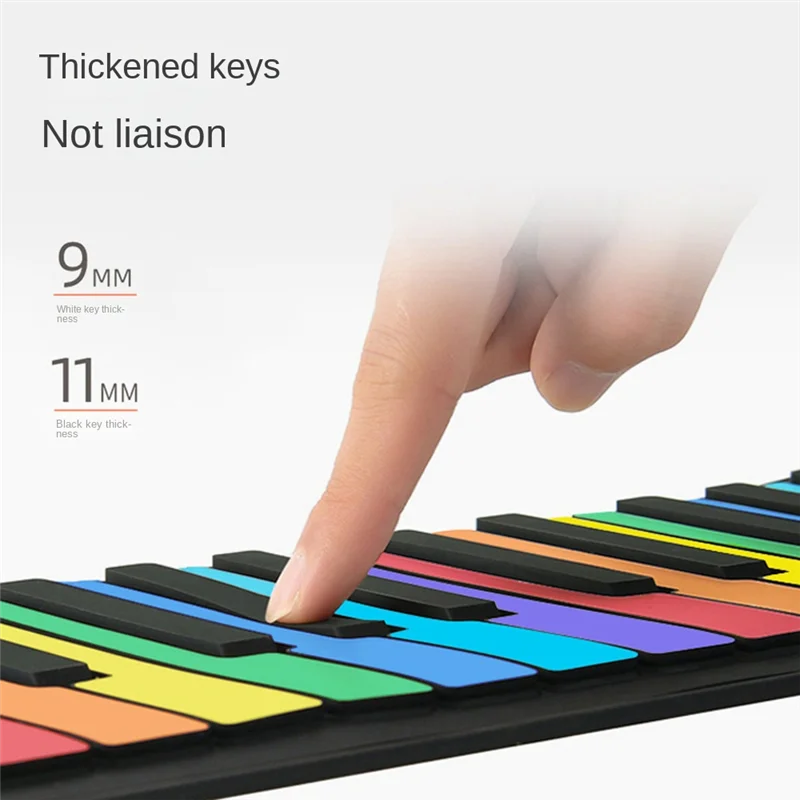 

B72A 49 Keys Digital Keyboard Flexible Roll Up Piano With Loud Speaker Electronic Hand Roll Piano For Music Lovers Beginners