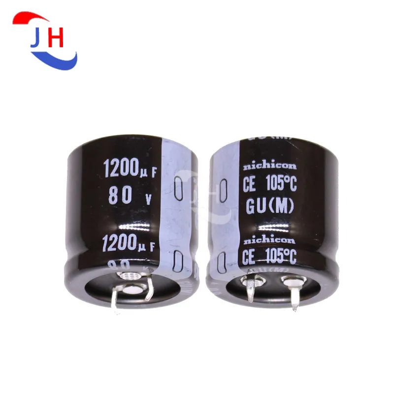 1PCS Aluminum Electrolytic Capacitor 80v1200uf 25*25 GU 105 Degree 10mm Pin Distance 80V 1200UF