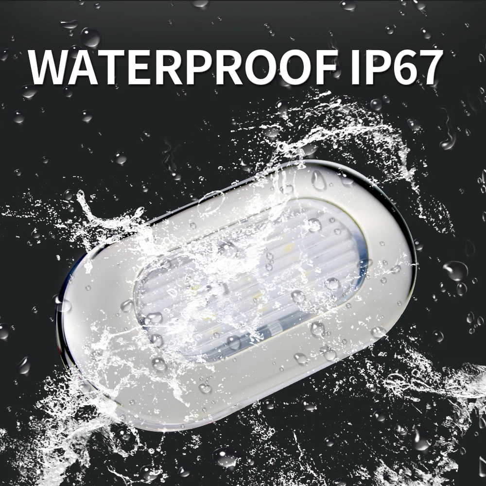 Luces LED de cortesía para escalones, iluminación de utilidad decorativa montada en superficie para barco, yate, RV, caravana, cubierta SS304, 4 Uds.