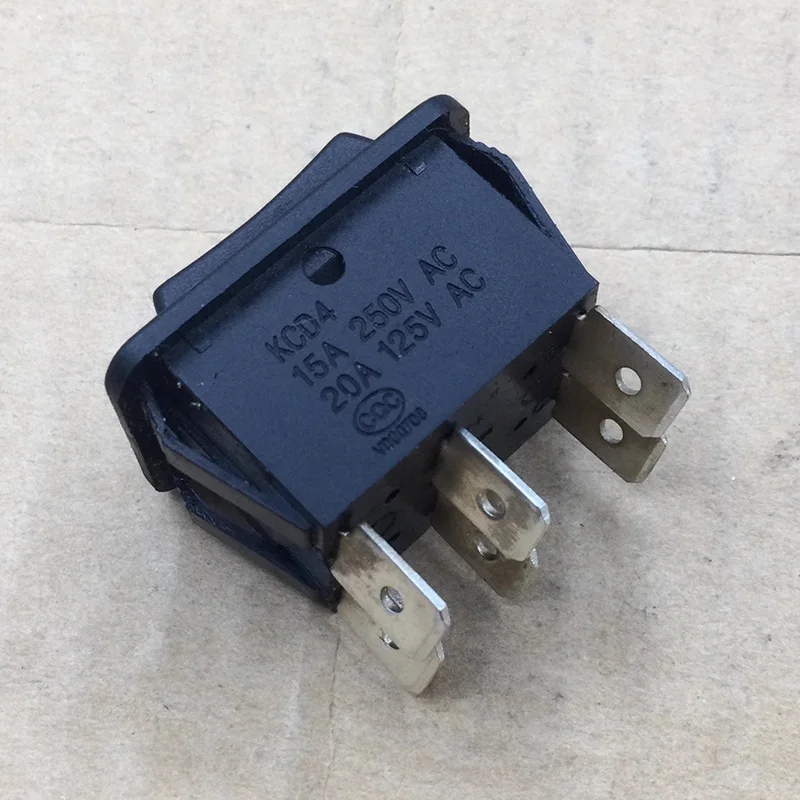 1~5pcs/lot Large boat-shaped switch KCD4 six-pin three-position lift plate power switch 15A 250V