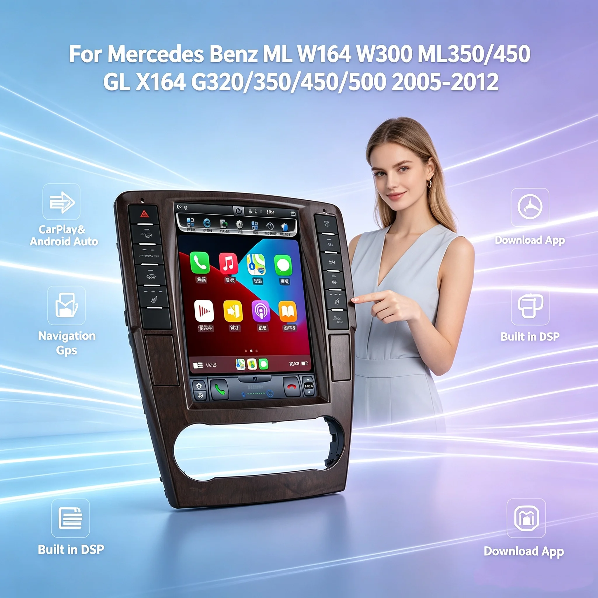 Android 14 For Mercedes-Benz GL ML W164 X164 2005-2012 Radio Carplay Design Car Media Player GPS Nav Head Unit Sound   1.0   1 R