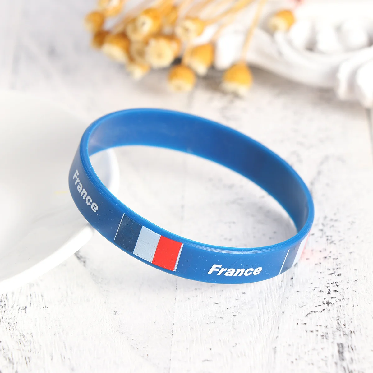 6-teiliges Silikon-Armband mit Landesflagge, Armband für Sportfans, langlebig, weiche Armbänder, Einheitsgröße, passend für die meisten