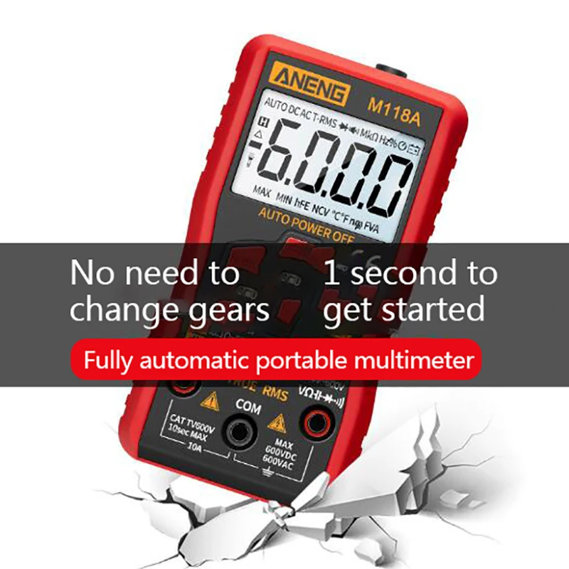 M118A Digital Multimeter Highly Accurate Fully Automatic Portable AC/DC Tester Mini Resitance Meter RMS Electrician Instrument