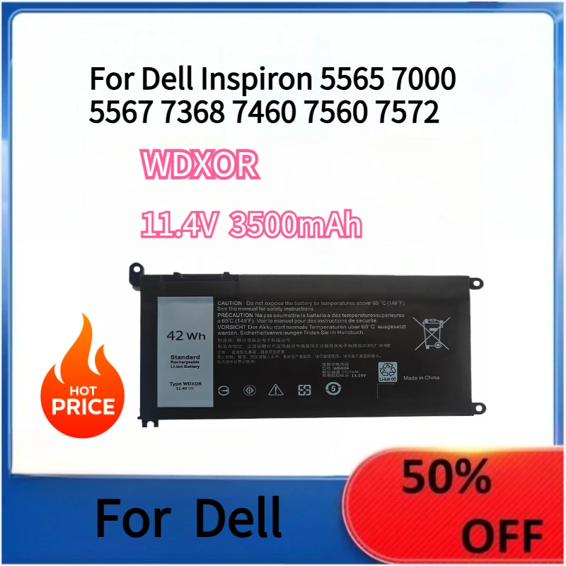 

New Laptop Battery WDXOR For Dell Inspiron 5565 7000 5567 7368 7460 7560 7572