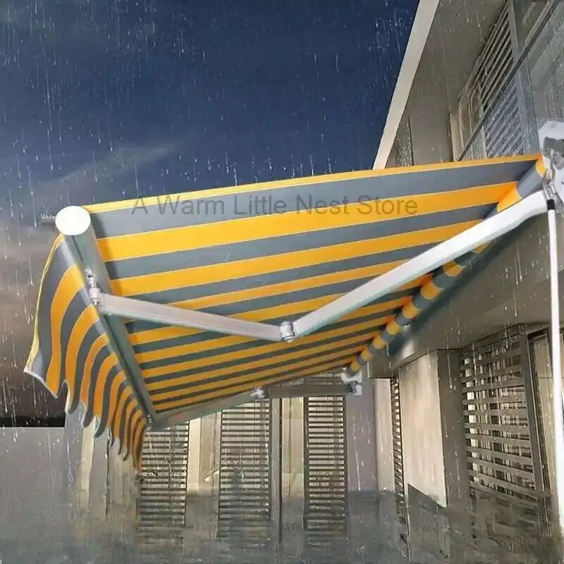 

Retractable Gazebos Hand-cranked Awning Outdoor Balcony Window Shop Sunshade Tent Courtyard Sun Protection and Rainproof Pergola