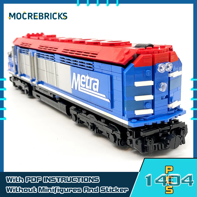 City Train Diesel Electric Locomotive EMD F40C Train MOC Building Blocks Railway Assembly Model Technology Bricks Toys Kid Gift