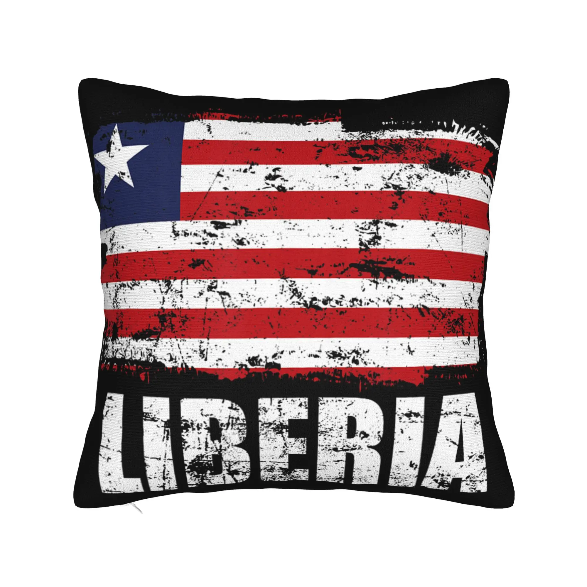 Decorative Pillow Cover Liberia Independence Day Stuff Seat  Pillow Case Cover Zippered Multiple Sizes