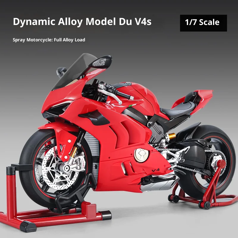 Ducati V4R Motorcycle Model Can Be Started by Igniting the Boy's Gift Alloy Motorcycle Figure Ornament Toy Car
