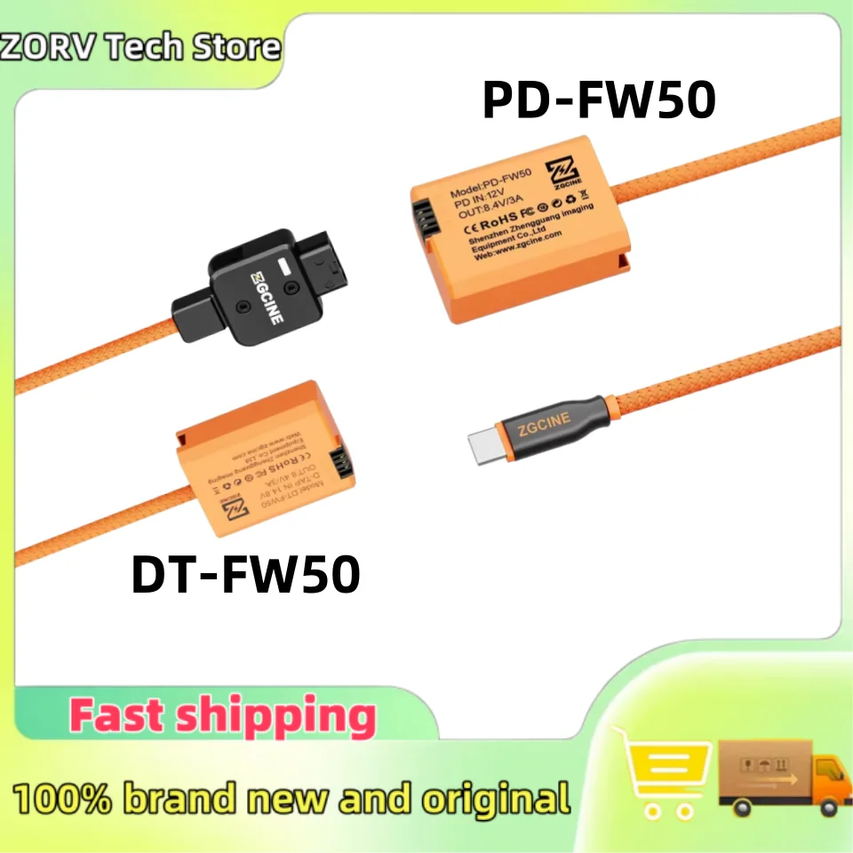 ZGCINE NP-FW50 الدمية بطارية USB-C/D-Tap كابل الطاقة 60 سنتيمتر طويلة استبدال لسوني A7/ A7M2/ A7R2/ A7S2/ A6000/ A6300 كاميرا