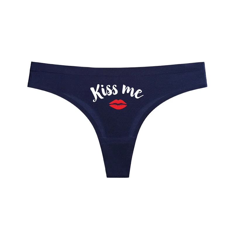 Kiss Me Sexy Lips Oversize Women\'s Sexy Underwear Pink Peach Panties for Women Lovely Underpant Women\'s Intimates Seamless Thong