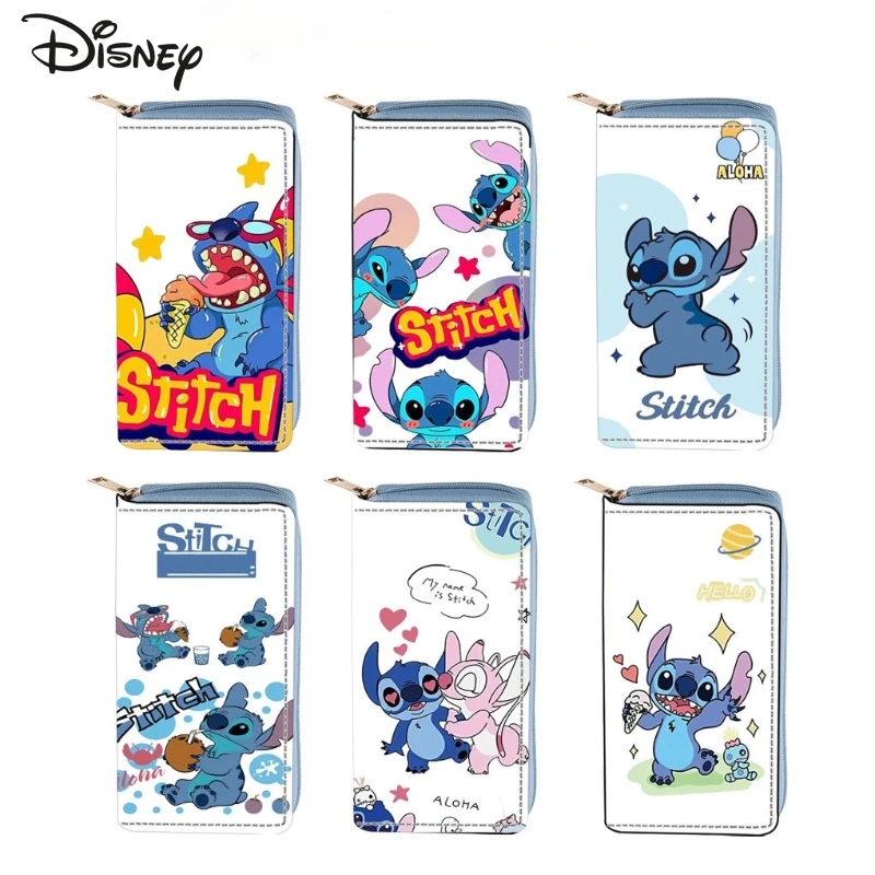 Stitch 2025 New Long Wallet Fashionable and High-quality PU Women's Multifunctional Card Bag Cartoon Versatile Women's Wallet