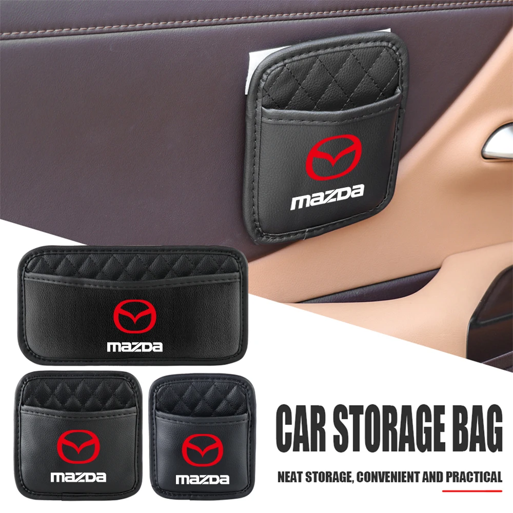 1PCS PU Leather Car Interior Storage Bag Seat Back Storage Bag Car Accessories For Mazda 2 3 5 6 Axela CX-5 CX-3 Atenza Demio MS