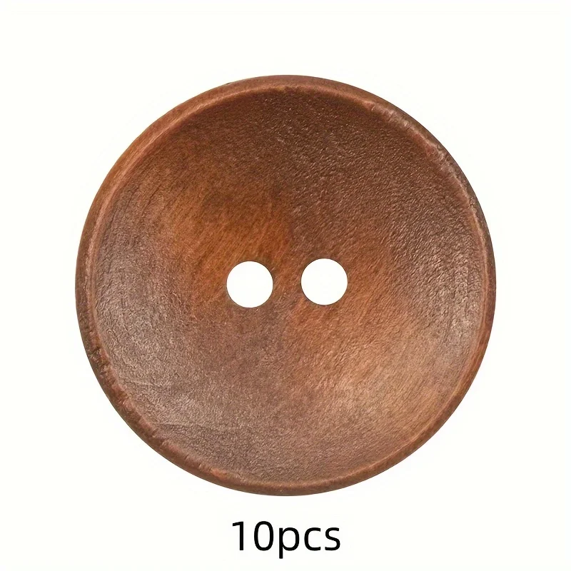 10/20/30pcs Vintage Wooden Buttons For Coats Windbreakers Cardigans Double-Sided Cashmere Finish Assorted Sizes 15/18/20/23/25Mm