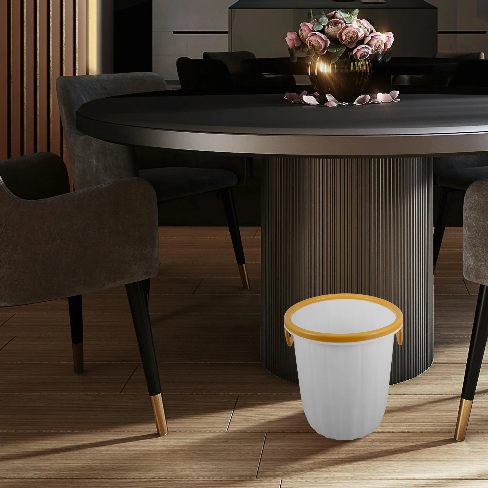 

Plastic Bedroom Bin Bathroom Waste Basket RV Trash Can Car Belt Pressure Ring Kitchen Garbage Bin Small Waste Basket Large
