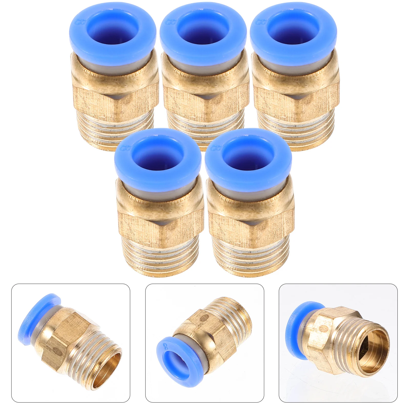 

5Pcs Pneumatic Push-in Quick Connect Fitting Straight ABS Copper Air Hose Adapter for Pressure Washer Air Tool Supply Durable