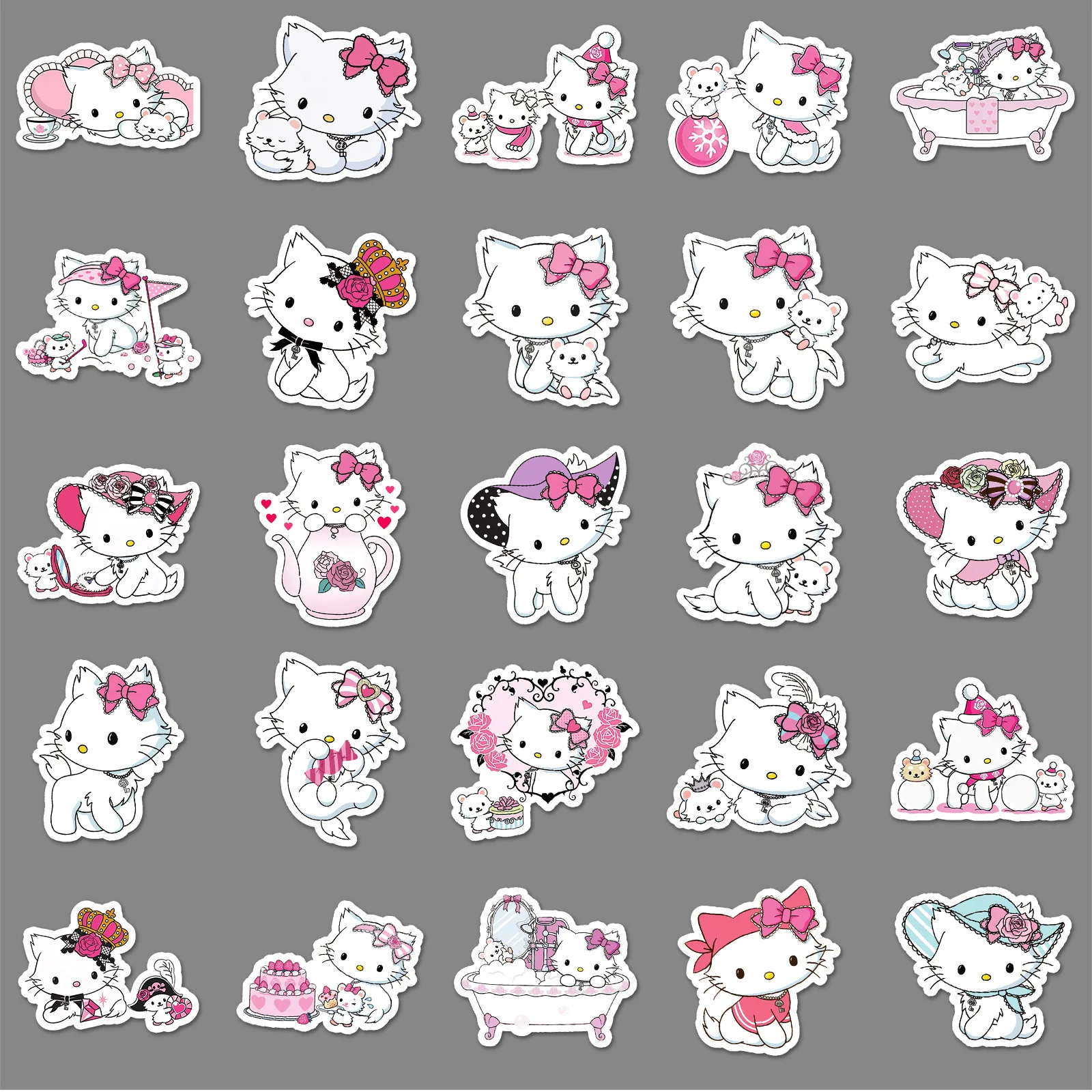 50pcs Charmmy Cartoon Cute Cat Stickers Mobile Phone Case Luggage Waterproof Stickers DIY Decorative Supplies