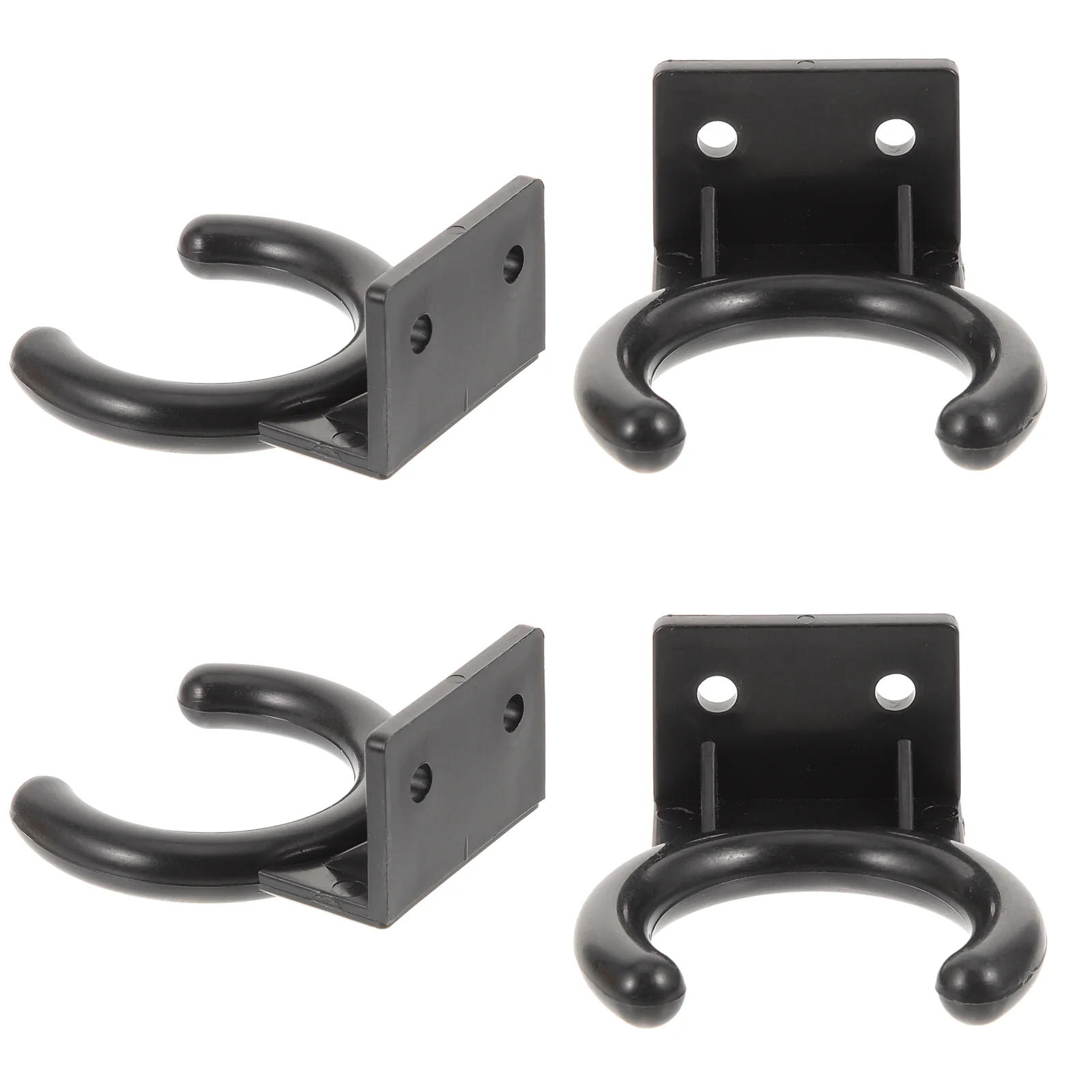 4 Pcs Clip Hangers Microphone Hook Holder KTV Supply Storage Rack Bracket Wall Black