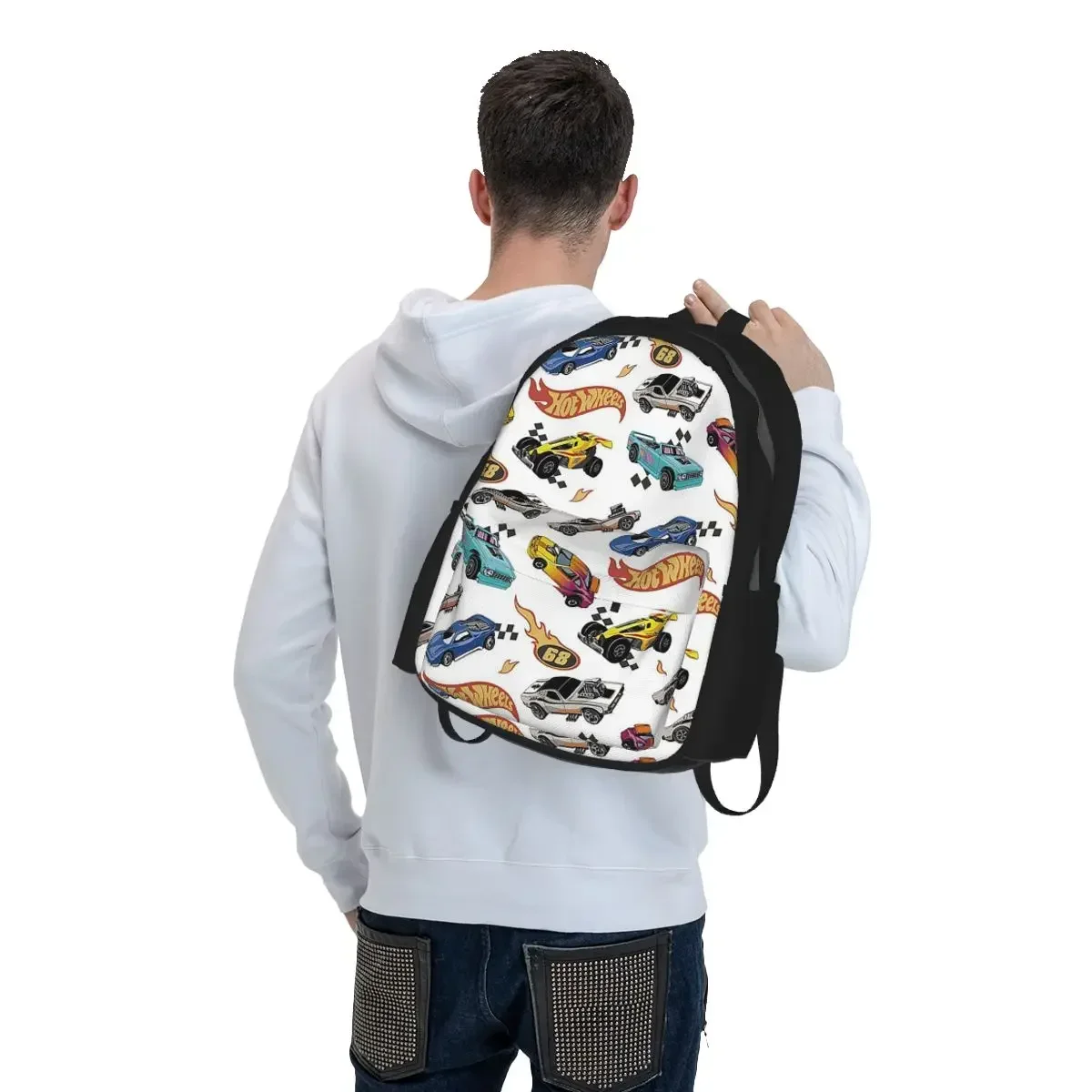 Hot Wheels Race Backpack Boys Girls BookBag Children School Bag Computer Shoulder Bags for Men Women
