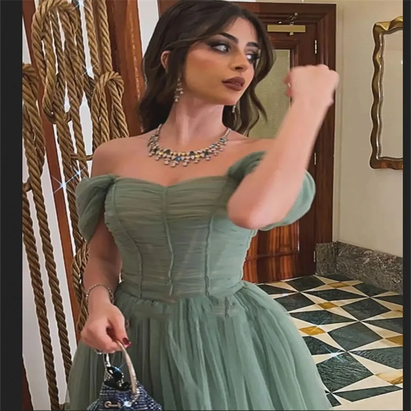 Mesh-Abschlusskleid, Partykleid, Abschlussball, Salbeigrün, geeignete Kleider für elegante Luxus-Abendkleider, Robe De Soiree Femmes, individuell gestaltet