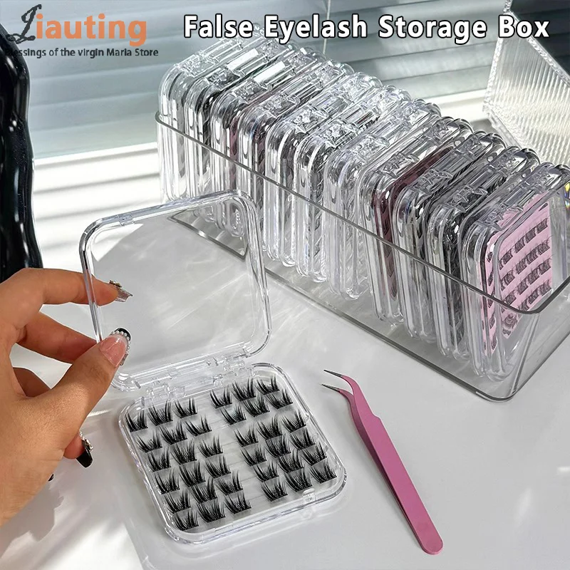 False Eyelash Storage Box For Wearable Nail Organizer Lash Accessories Cosmetic Jewelry Makeup Tools Transparency Storage Box