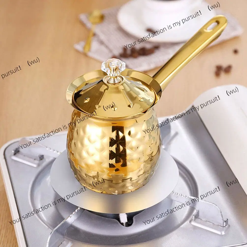 200Ml Turkish coffee pot with lid, stainless steel for stove top hot wine warm milk tea