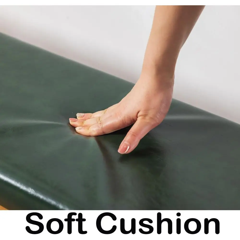 Grün gepolsterte Schuhbank aus massivem Holz für den Eingangsbereich, Flur – 21,65