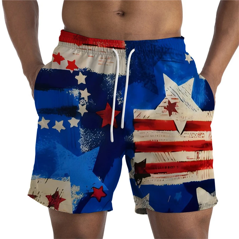 Newest Summer Mens Shorts USA UK National Flag 3D Print Casual Short Pant Teen Quick-drying Swimsuit Swim Trunks Cool Ice