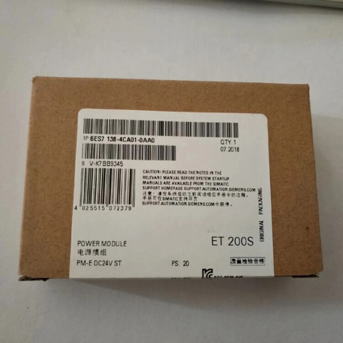 

1PCS Brand New 6ES7138-4CA01-0AA0 6ES7 138-4CA01-0AA0 Fast delivery