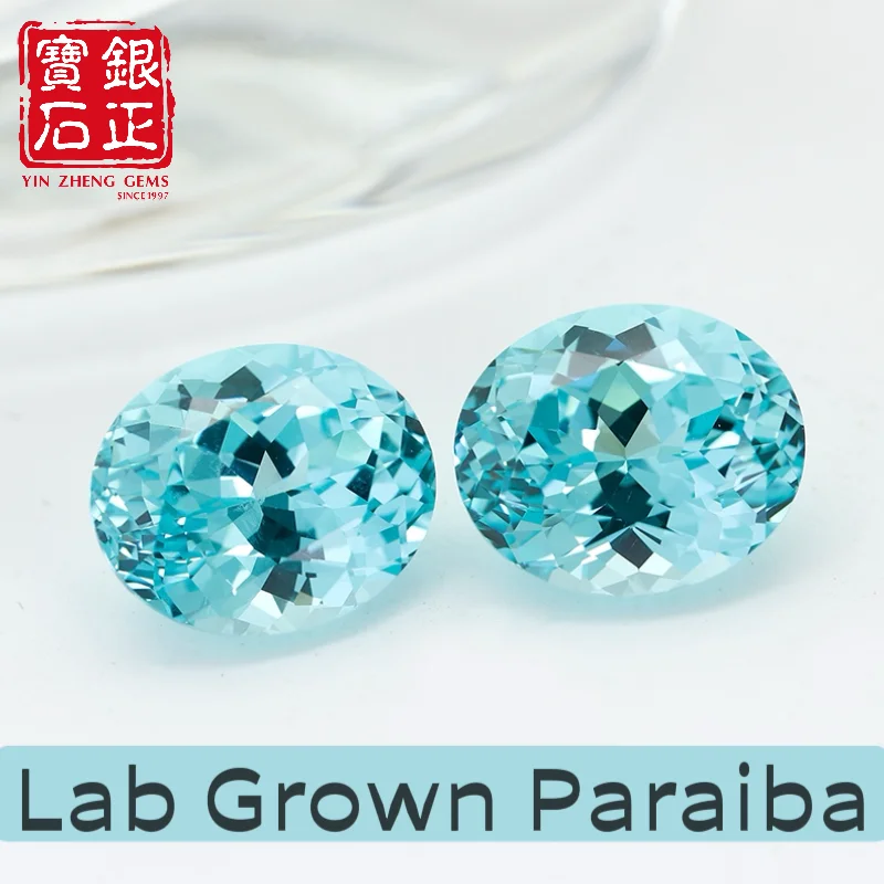 

YinZheng Czochralski Lab Grown Paraiba Oval Shape Yag Can Be Provide AGL Certificate Synthetic Cultivate Paraiba
