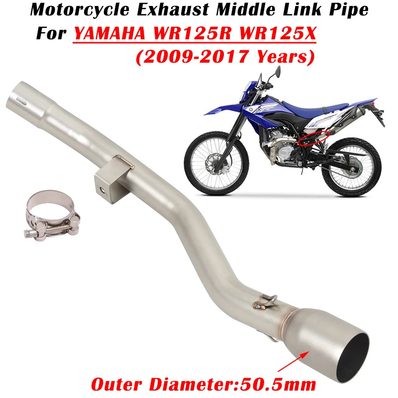 For YAMAHA WR125R WR125X WR 125 125R 125X 2009 - 2017 Motorcycle Exhaust System Escape Modified Muffler 51mm Middle Link Pipe