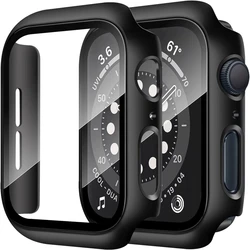 Glas + Cover Voor Apple Horloge 44mm 40mm 49mm 41mm 45mm 42mm 38mm Accessorie Screen Protector iwatch serie 9 8 7 6 SE 5 Ultra Case