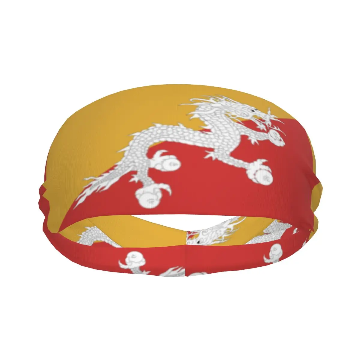 Custom Bhutan Flag Sport Headbands for Women Men Stretchy Moisture Wicking Gym Sweatband